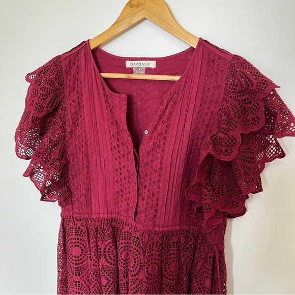 BAYBALA Lindsey Maxi Dress Cranberry Cotton cinched or Relaxed Waist Size M - Picture 4 of 7
